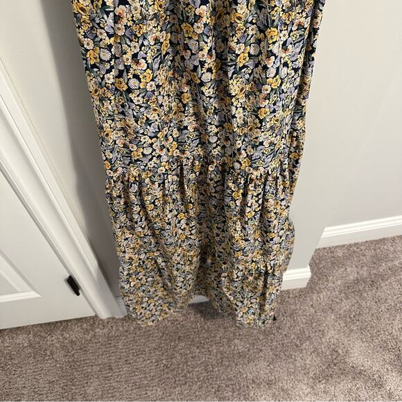 Fame and Partners Blue Yellow Floral Cotton Maxi Dress 2 - Picture 12 of 14
